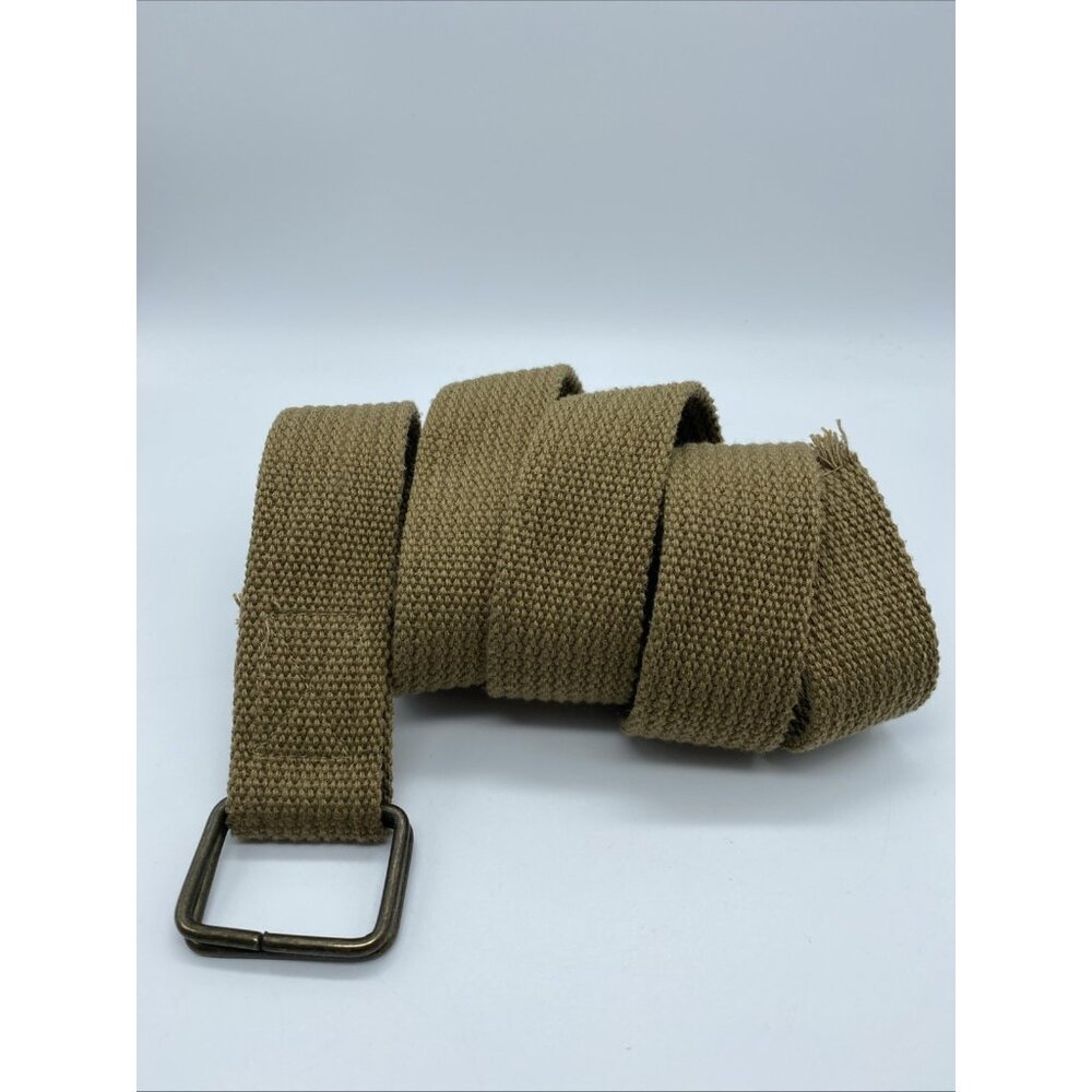 Tan Khaki Polyester D Ring Belt Men's Size 38 End to End 45" RN# 95705